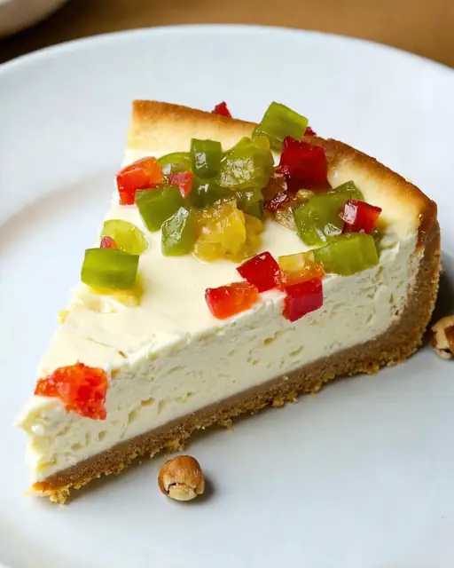 Cheesecake Salado de Tres Quesos con Pimientos y Cilantro
