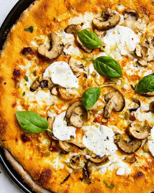 Pizza Fit de Calabaza y Hongos