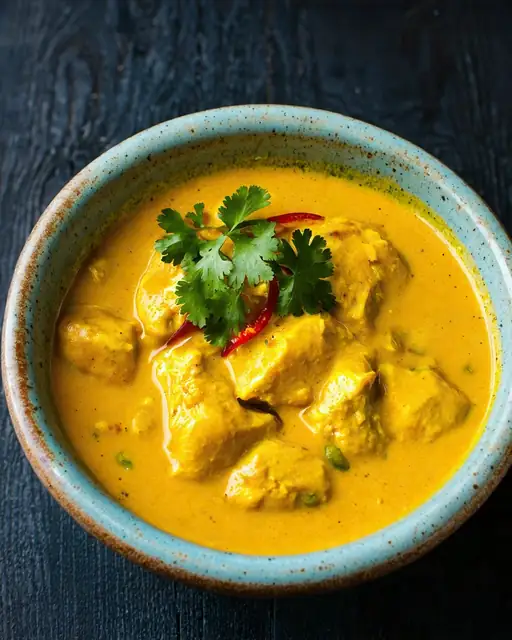 Pollo al Curry Cremoso de Coco y Té Aromático