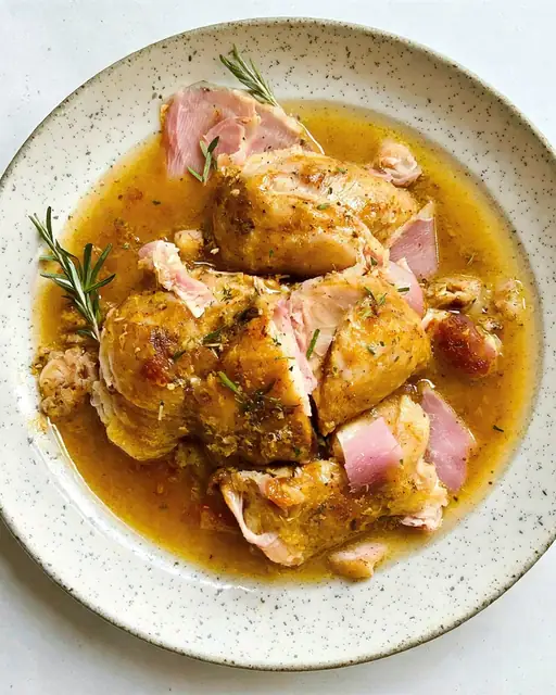 Pollo al Vino Blanco Noble: Estofado Aromático con Jamón y Vermut