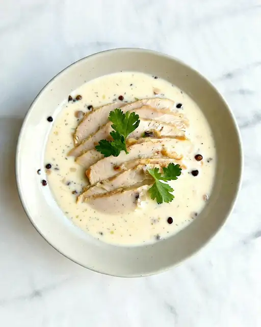 Pollo Venecia: Pochado en Leche al Perfume de Pimienta Negra Integral
