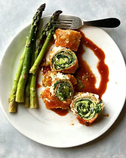 Roll de Pollo Alto en Proteína con Espinaca y Queso de Cabra
