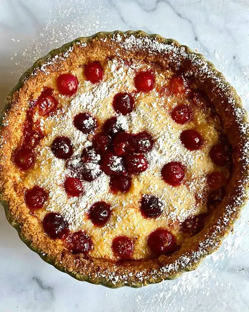 Tarta flan de cerezas y almendra sin harinas refinadas