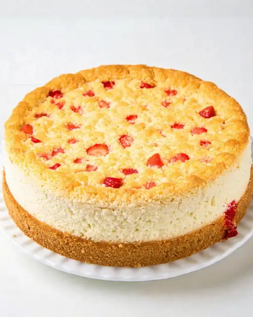 Tarta Mágica de Ricotta y Fresas: Alta Proteína y Sin Harina