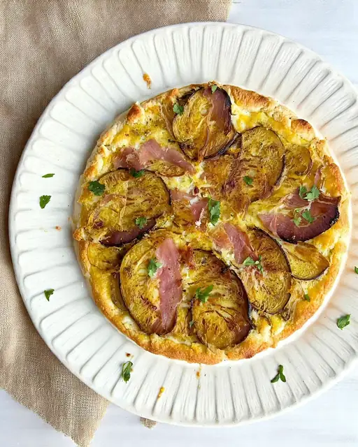 Tarta saludable de Berenjenas, Jamón y Queso