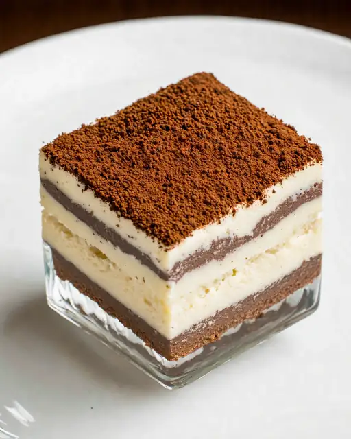 Tiramisú tropical de cacao y coco light