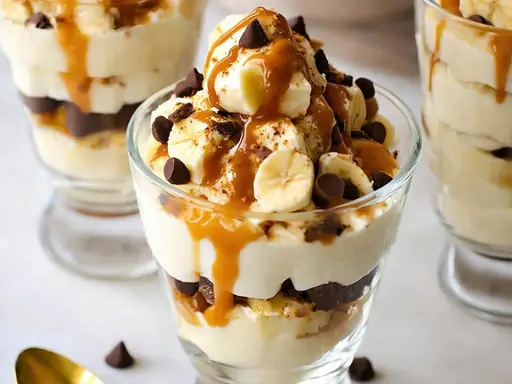 Vasitos de banana split casero